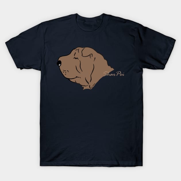 Shar Pei silhouette T-Shirt by LivHana